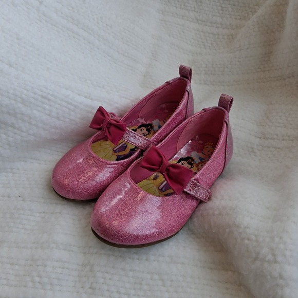 Disney Other - Vtg Y2K Disney Princess Baby Toddler Glitter Shoes 9 Pink Sparkly Boutique